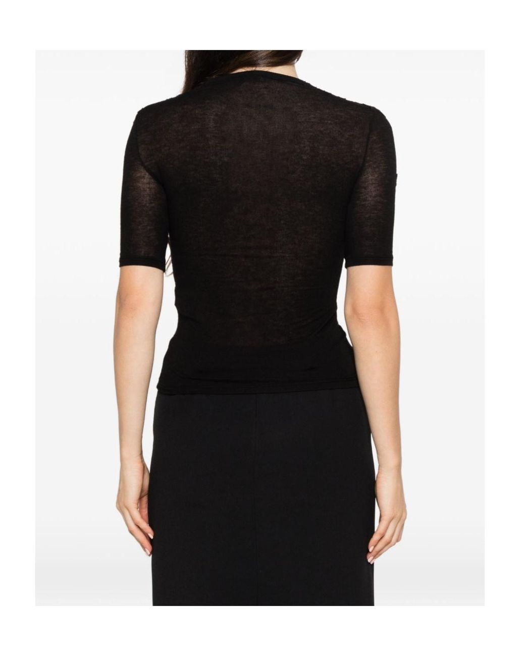 Ermanno Scervino Black Floral Lace Knit Top
