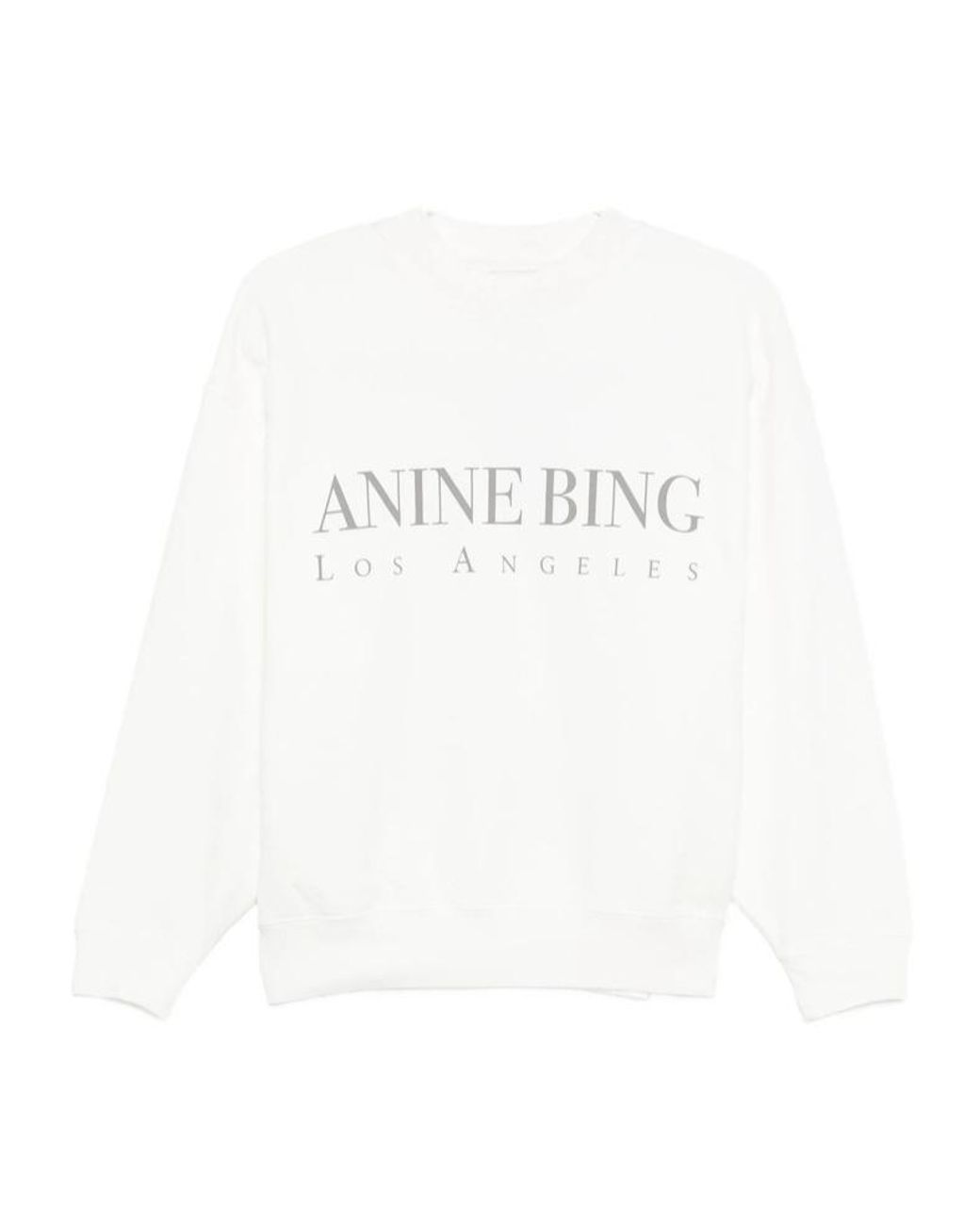 Anine Bing White Los Angeles Crewneck Sweatshirt