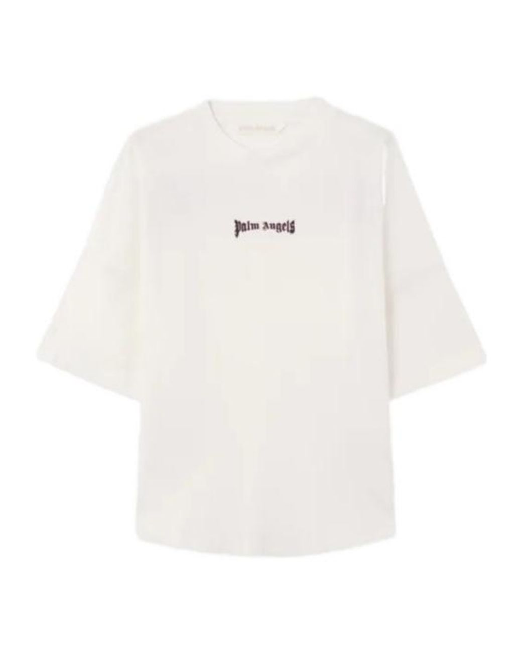 Palm Angels White Logo-Print Crew-Neck T-Shirt