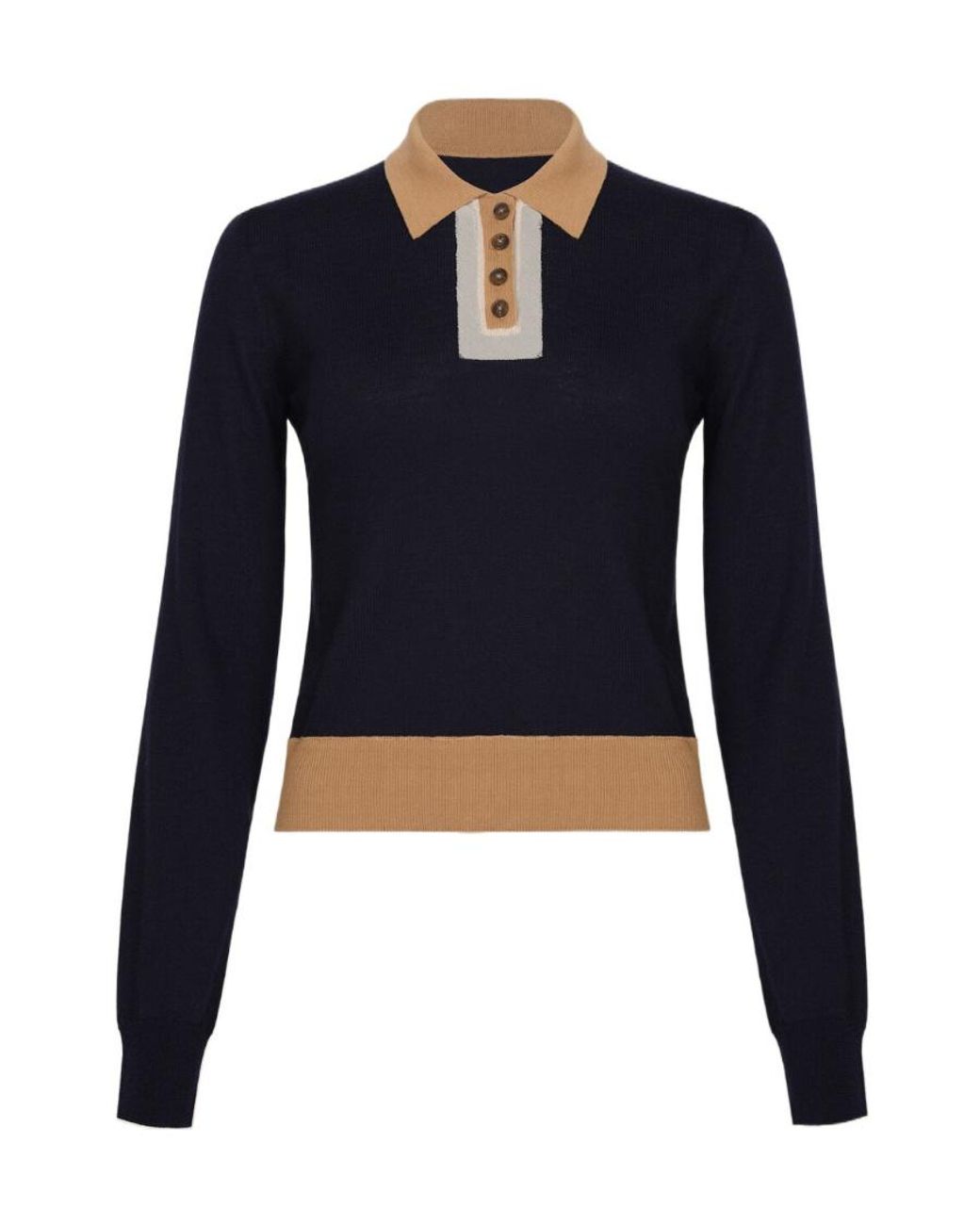 Maison Margiela Blue Colour-Block Buttoned Polo Shirt
