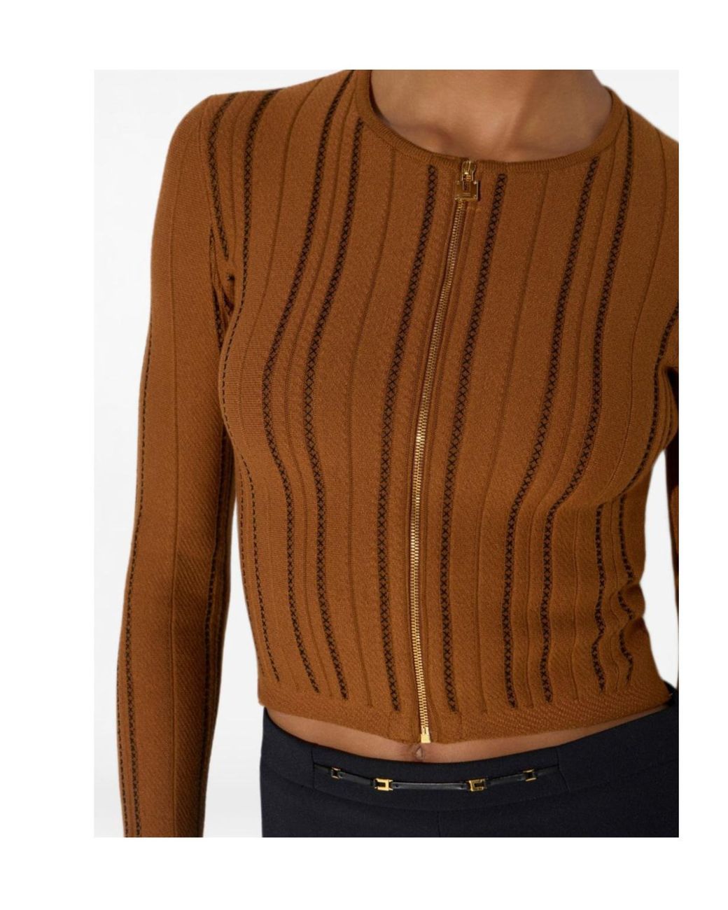 Elisabetta Franchi Brown Cardigan