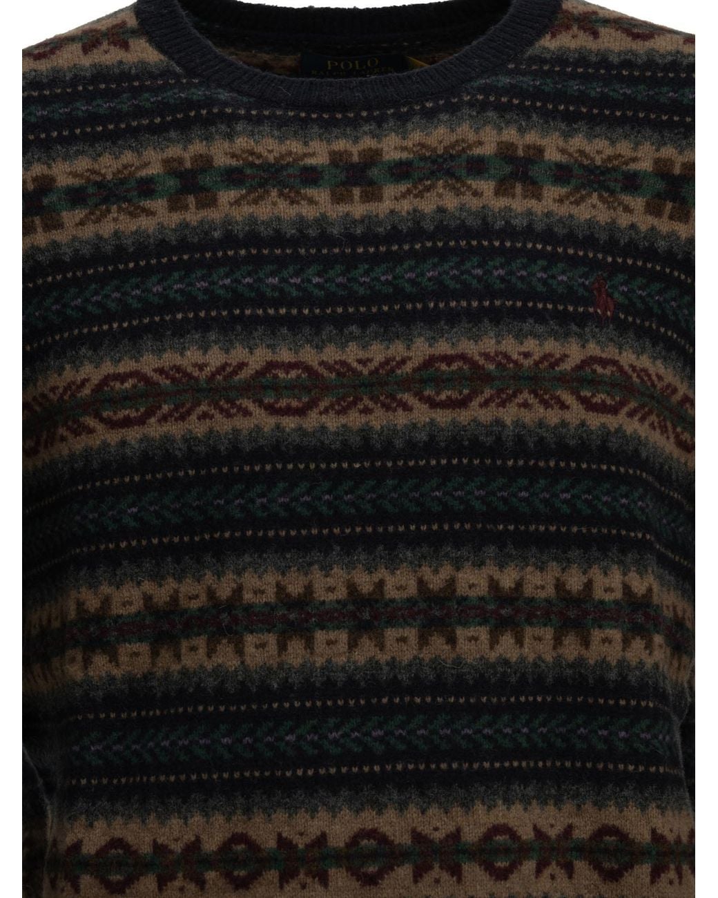 Polo Ralph Lauren Black Fair Isle Sweater for men
