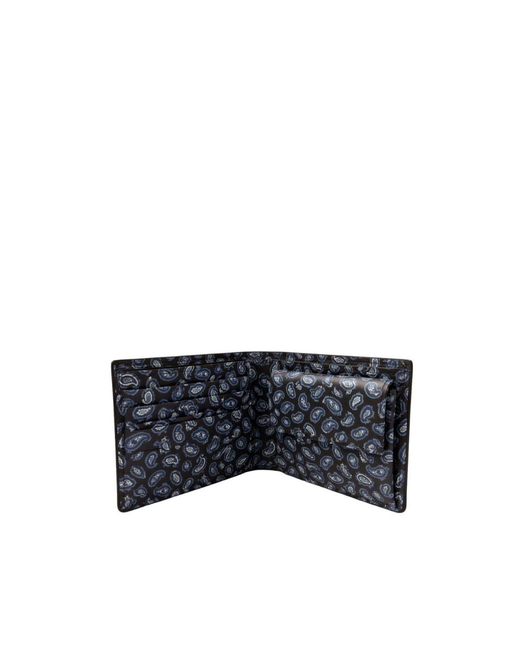 Etro Brown Paisley Printed Bi-Fold Wallet for men