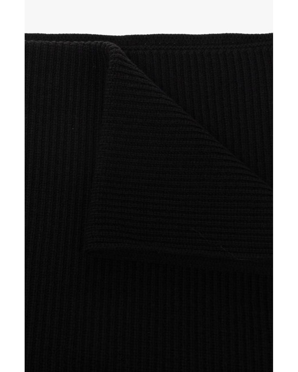 Versace Black Logo-Embroidered Scarf