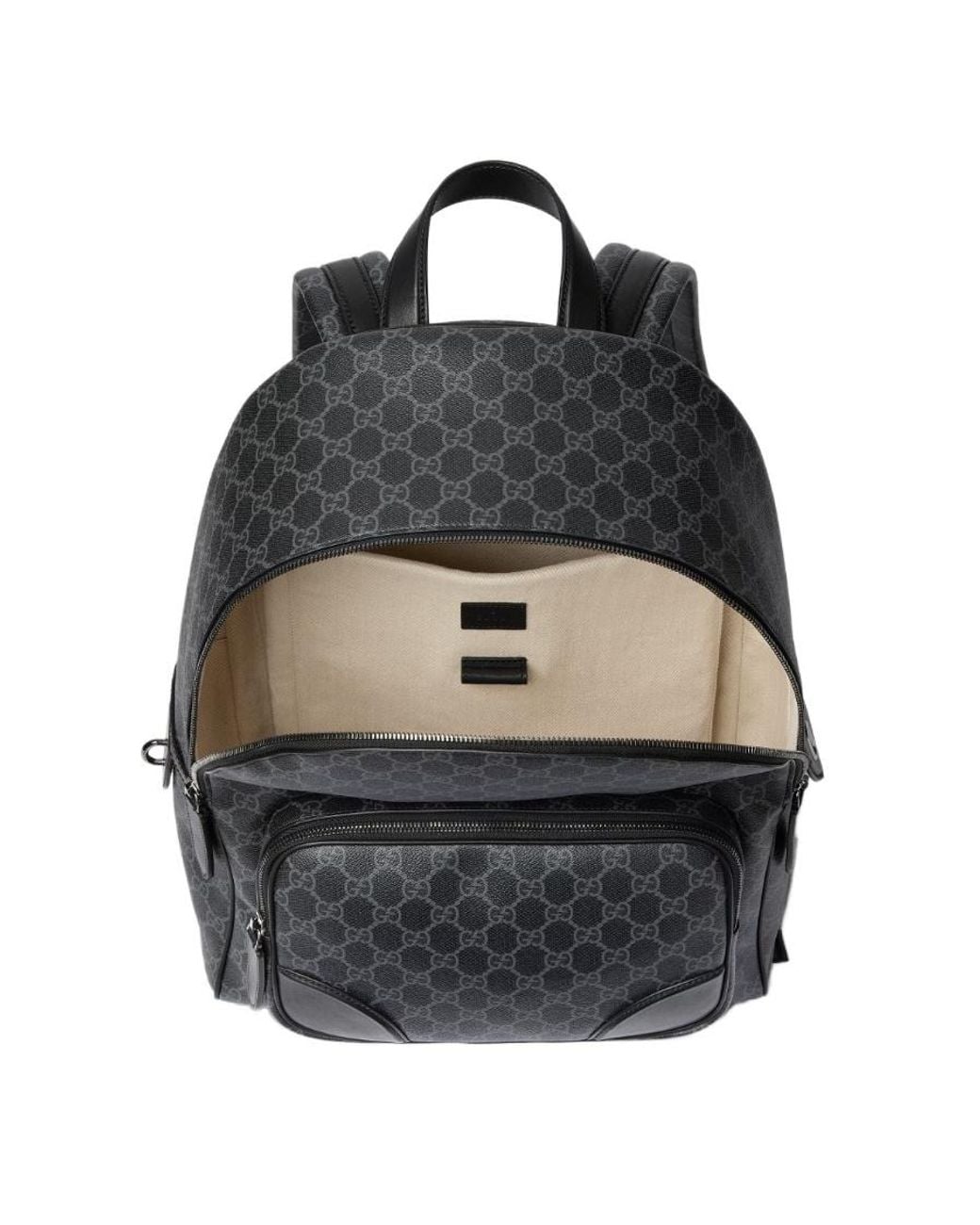 Gucci Black Gg Emblem Medium Backpack for men