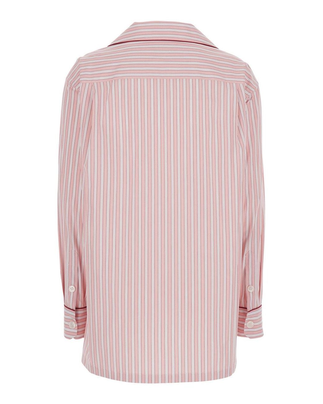 Dolce & Gabbana Pink Cotton-Silk Stripe Shirt