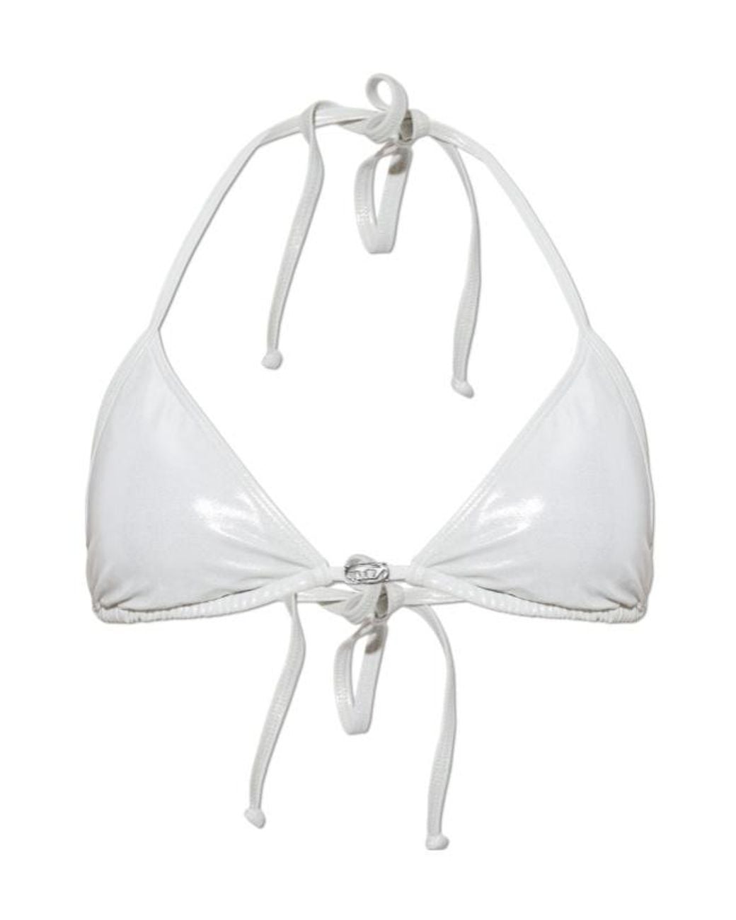 DIESEL White Elettra Triangle Bikini Top