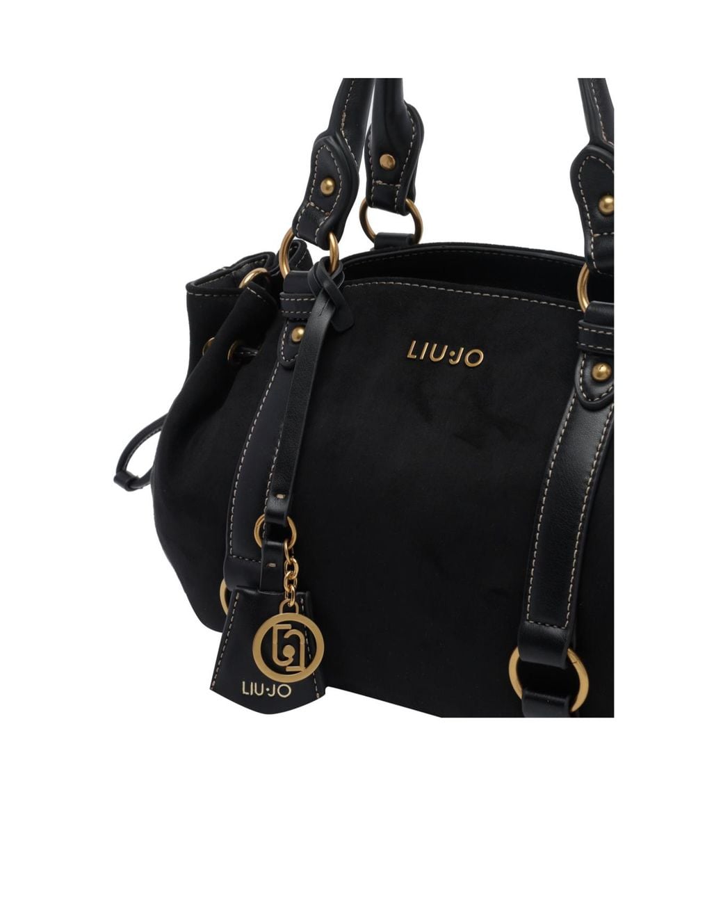 Liu Jo Black Drawstring Suede Tote Bag