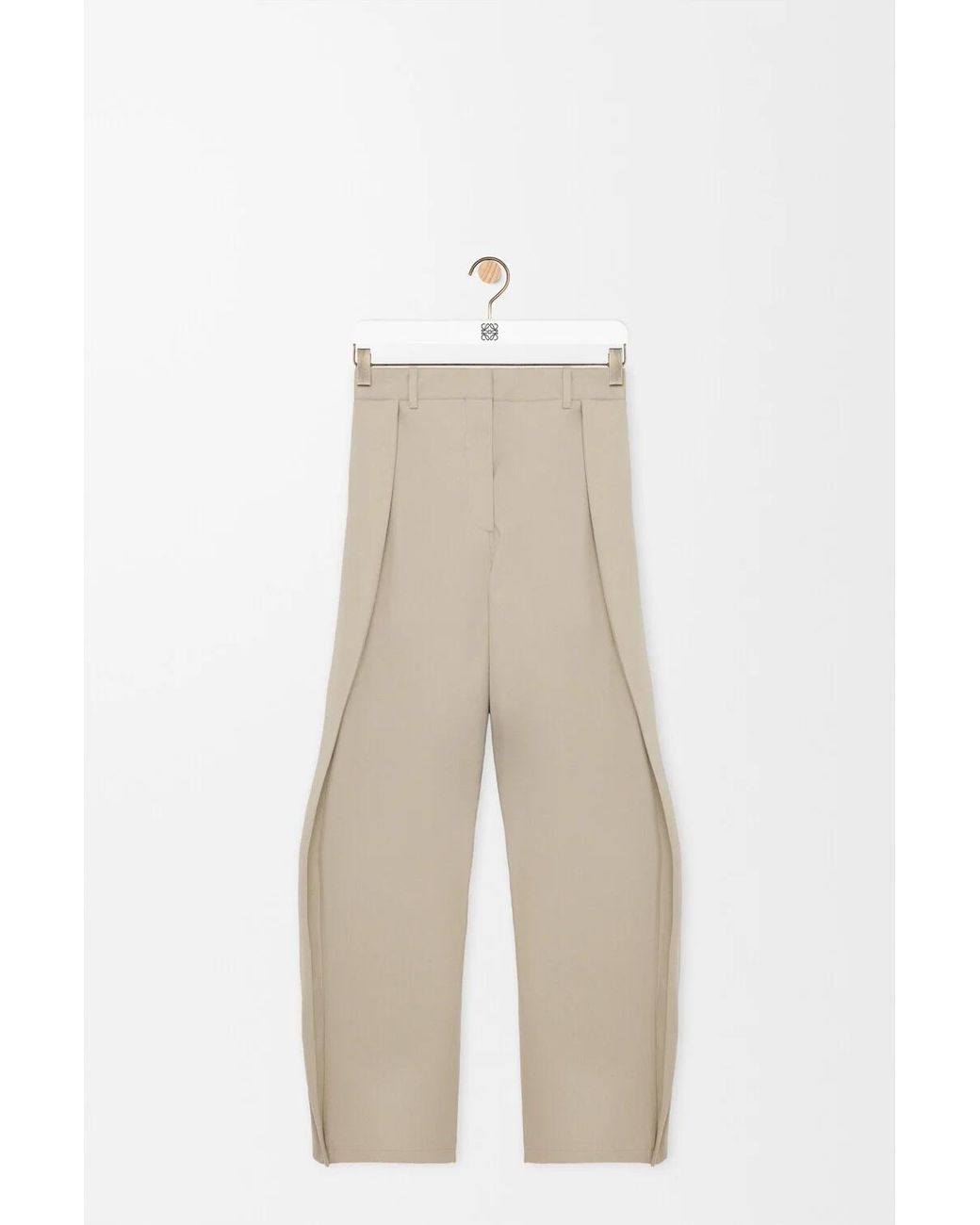 Loewe White Pleated Wide Leg Trousers