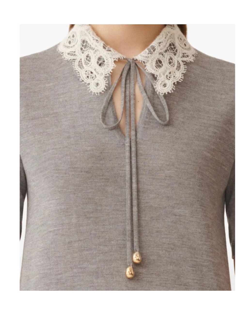 Fabiana Filippi Gray Short-Sleeved T-Shirt