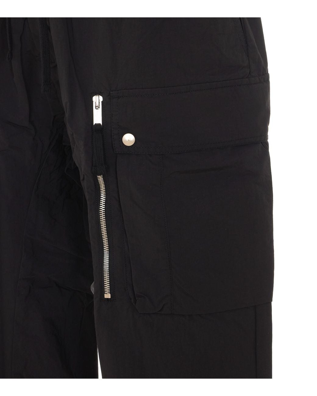 Thom Krom Black Cargo Zip Track Pants for men