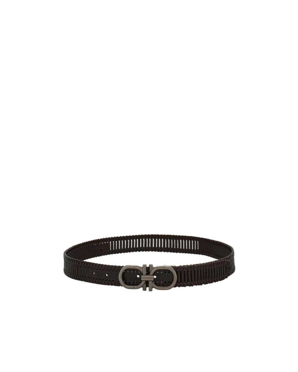 Ferragamo White Ferragamo Eyewear Woven Gancini Belt for men