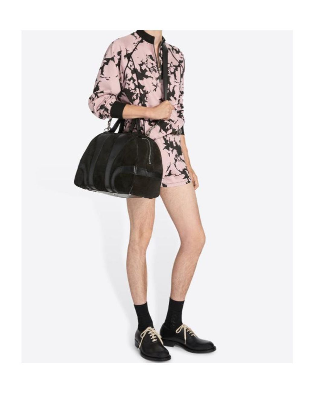 Dries Van Noten Black Suede Duffle Bag for men