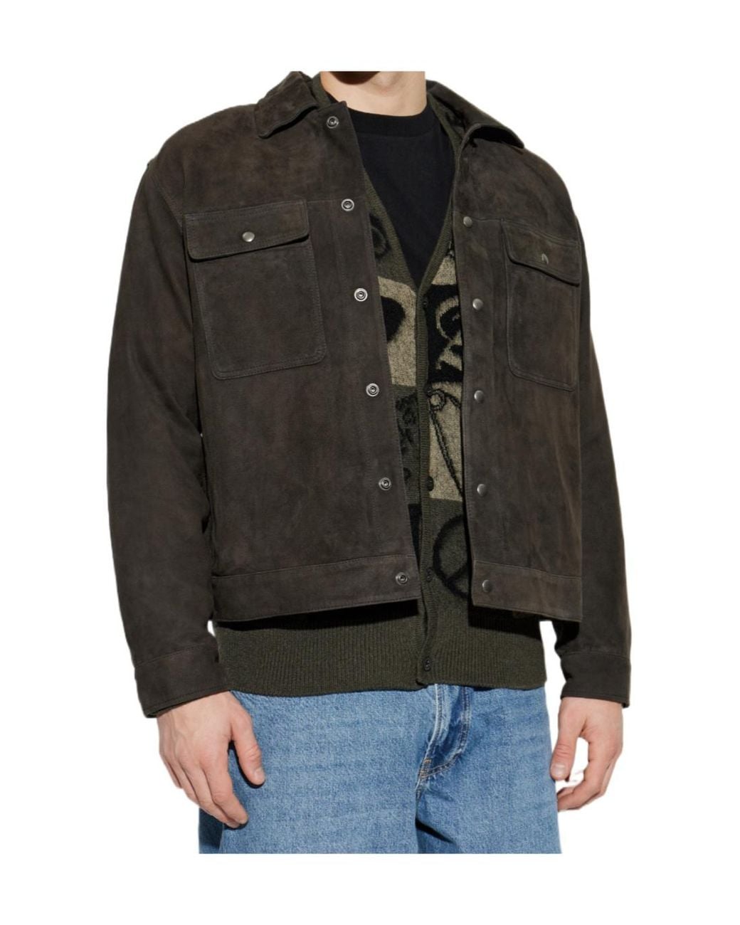 AllSaints Black Shelton Button-Up Jacket for men