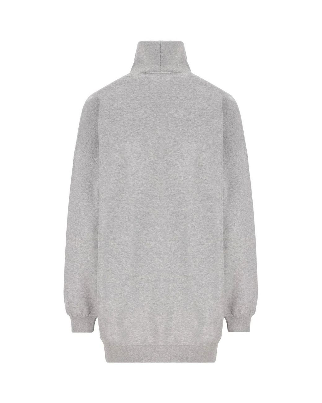 Gucci Gray Logo Embroidered Crewneck Sweatshirt
