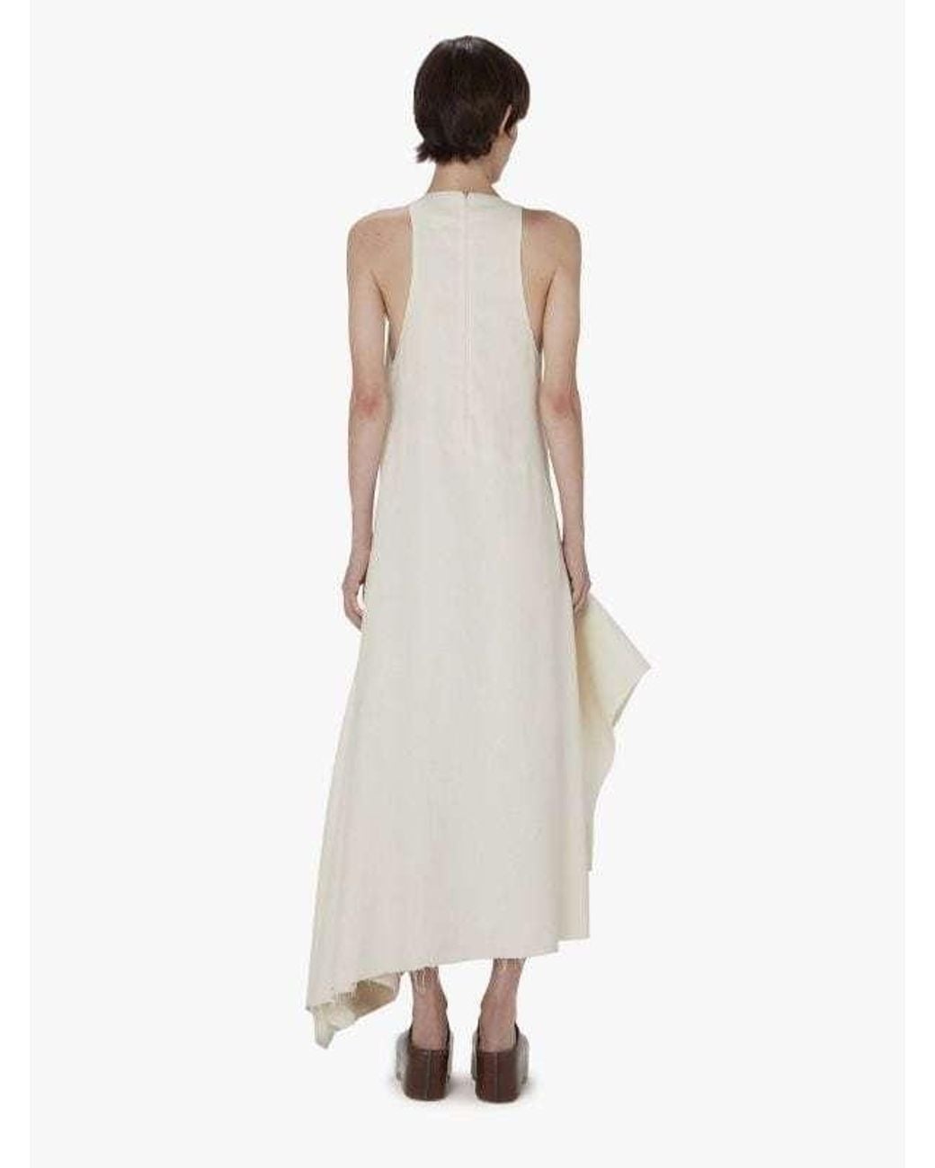 J.W. Anderson White Jw Anderson Logo Trim V-Neck Dress