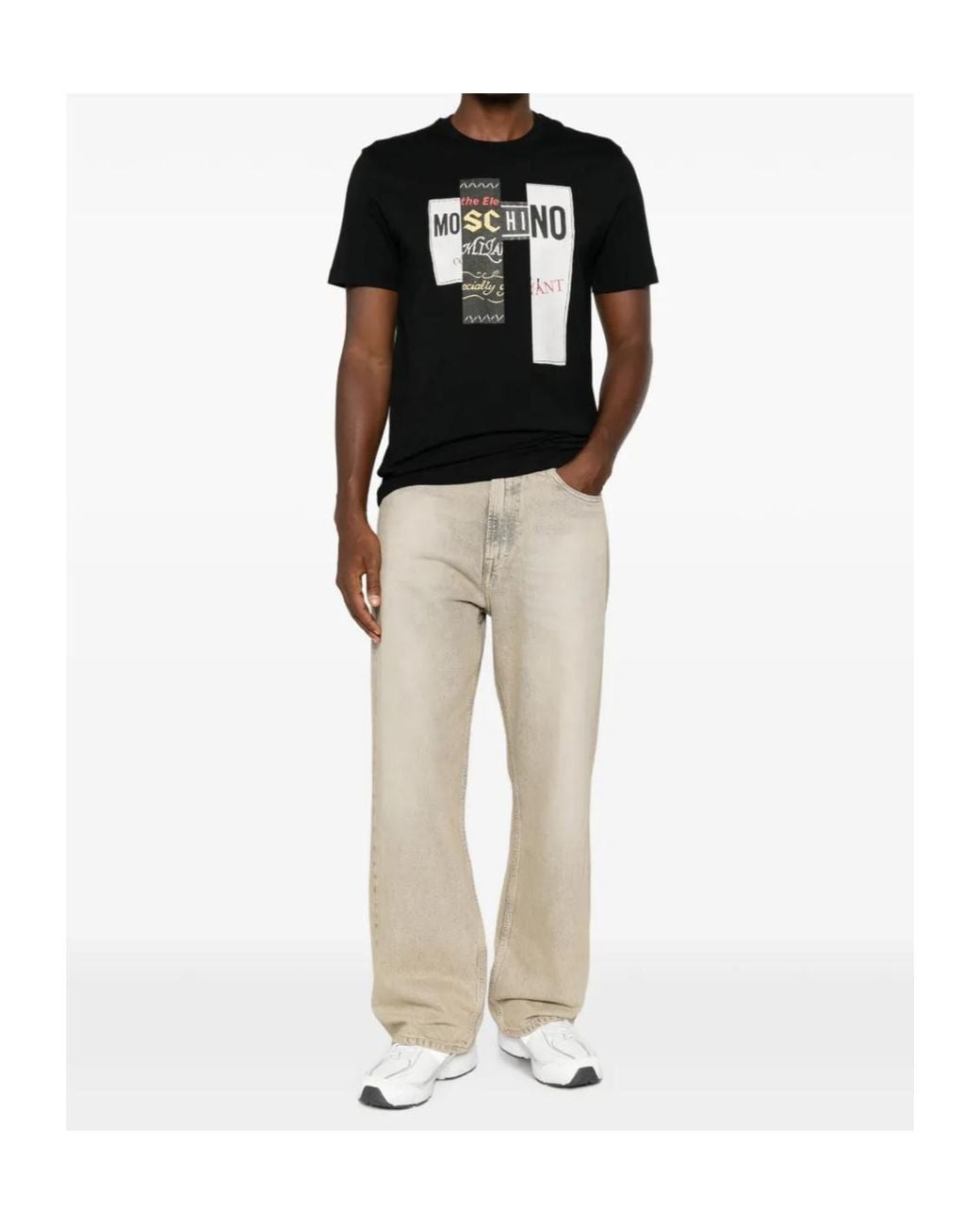 Moschino Black Logo-Print Short-Sleeve T-Shirt for men