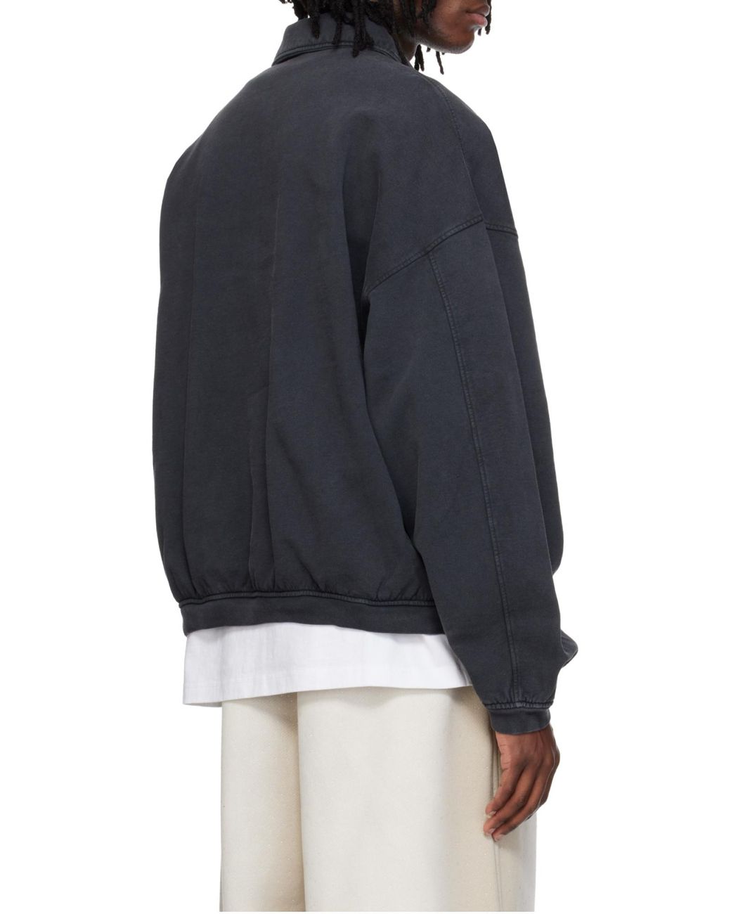 Alexander Wang Black Button Detailed Long-Sleeved Polo Shirt for men