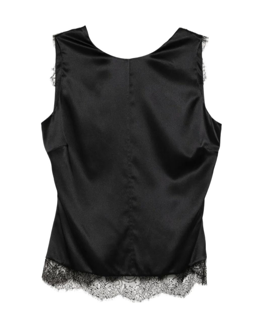 Tom Ford Black Lace Trim Sleeveless Top