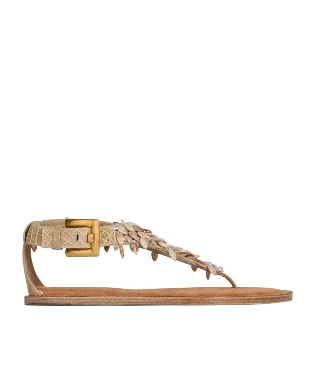 Balmain Brown Flat Sandals
