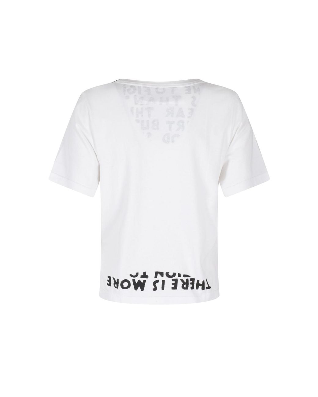MM6 by Maison Margiela White V-Neck Sida T-Shirt