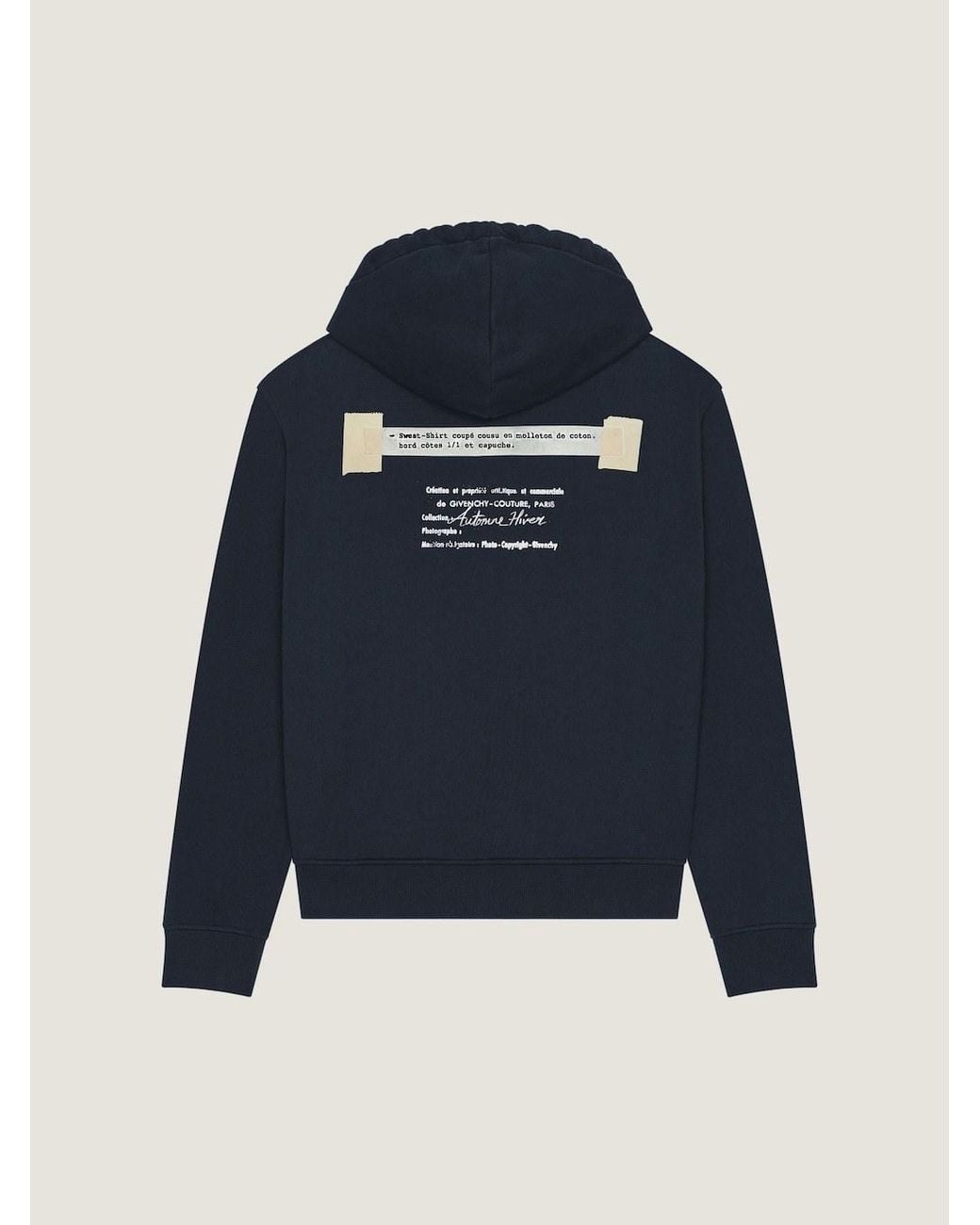 Givenchy Blue Logo Printed Drawstring Hoodie for men
