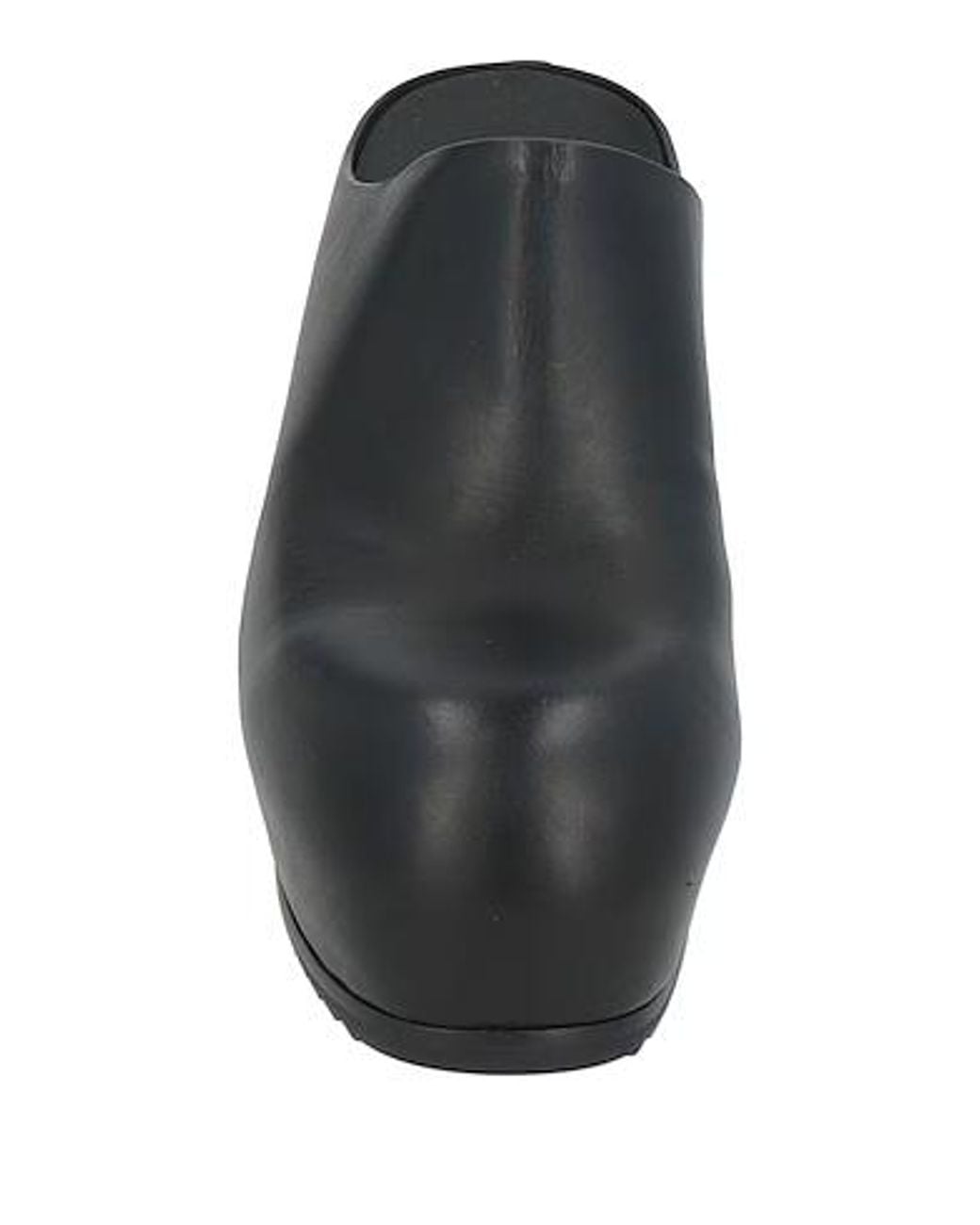 Rick Owens Black Leather Platform Slippers