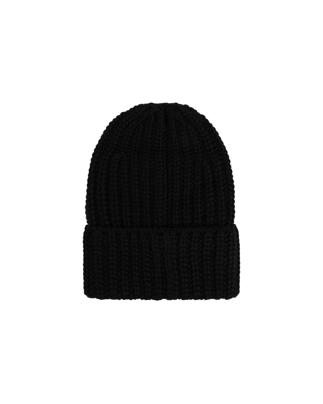 DSquared² Black Ribbed Logo Beanie Hat for men