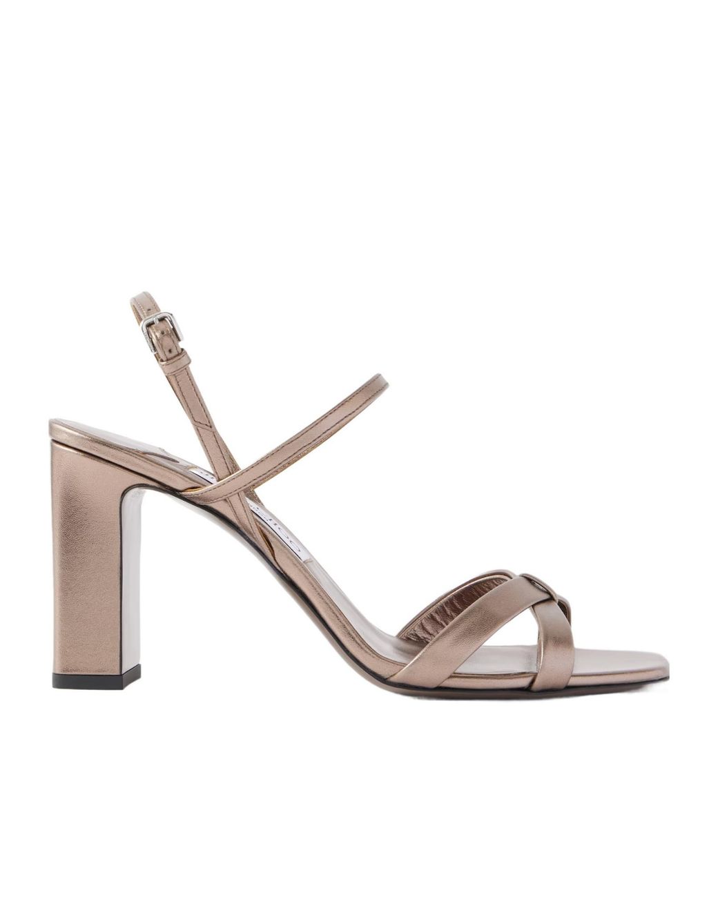 Jimmy Choo Metallic Elsy Block-Heel Sandals