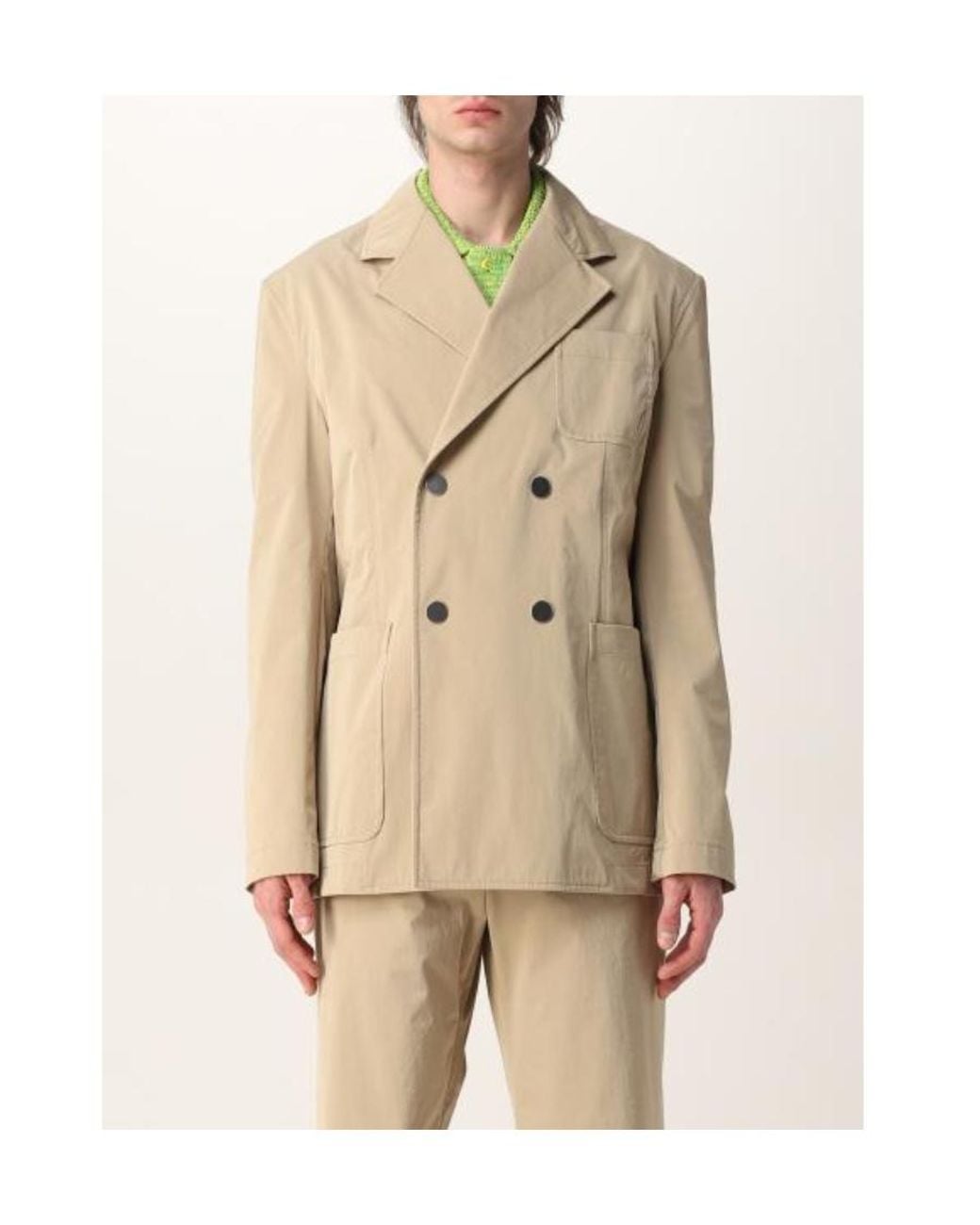 Bottega Veneta Brown Double-Breasted Long-Sleeved Jacket for men