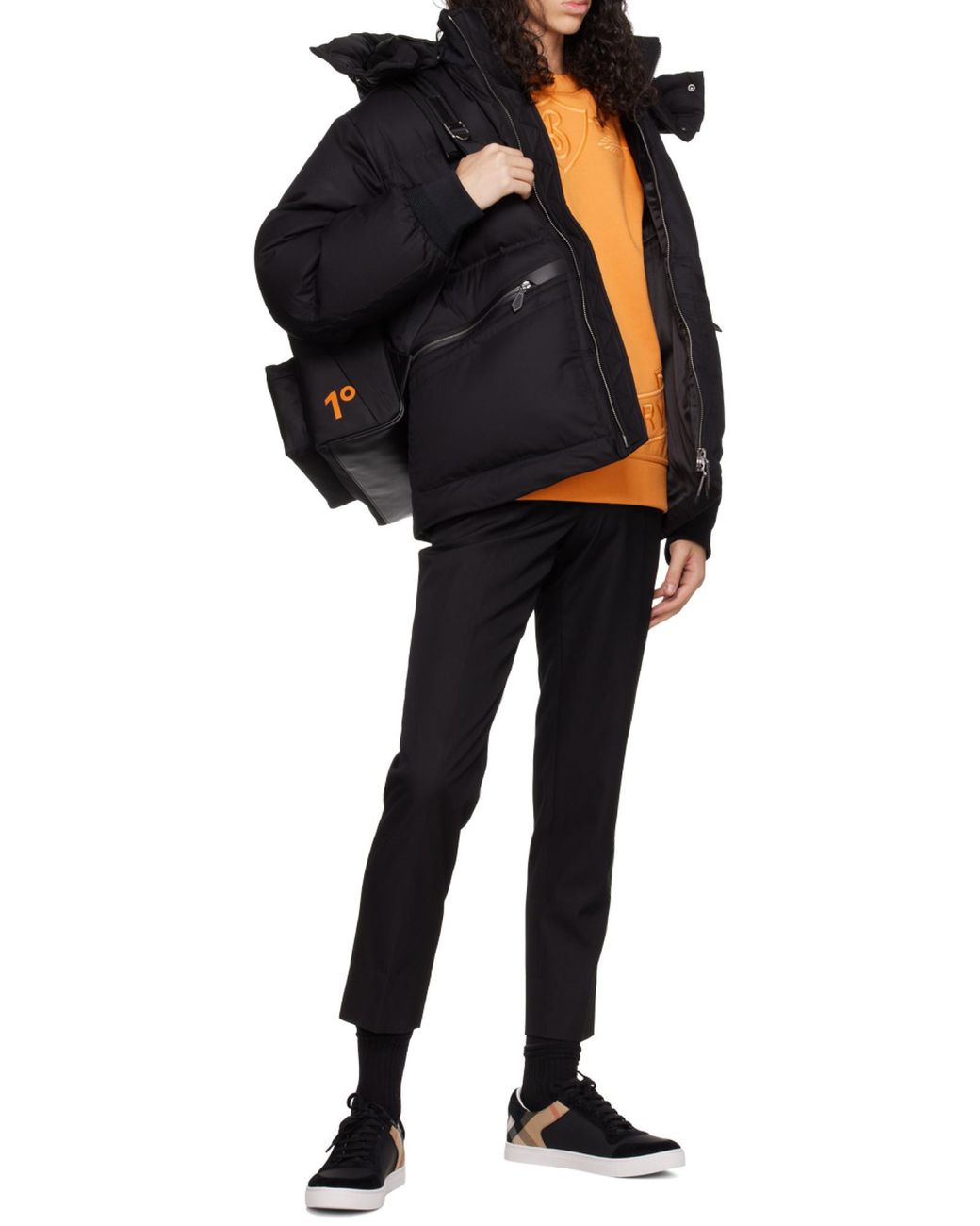 Burberry Orange Embroidered Oak Leaf Crest Cotton Sweatshirt for men