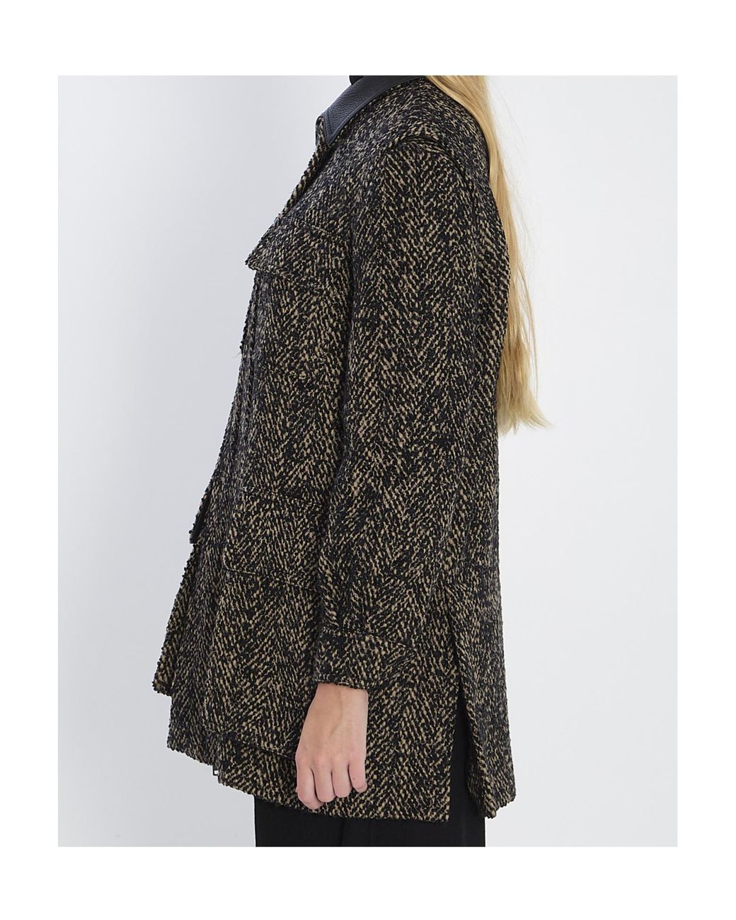 Max Mara Gray Angio Long-Sleeved Jacket