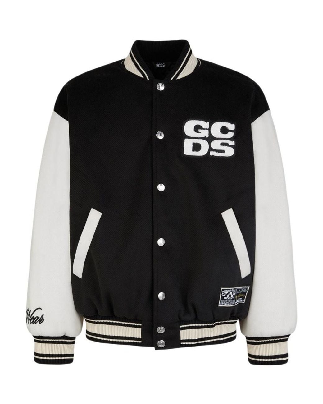Gcds Black Two-Toned Long-Sleeved Bomber Jacket for men