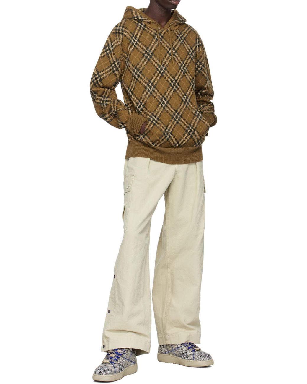 Burberry Green Wool Hoodie for men
