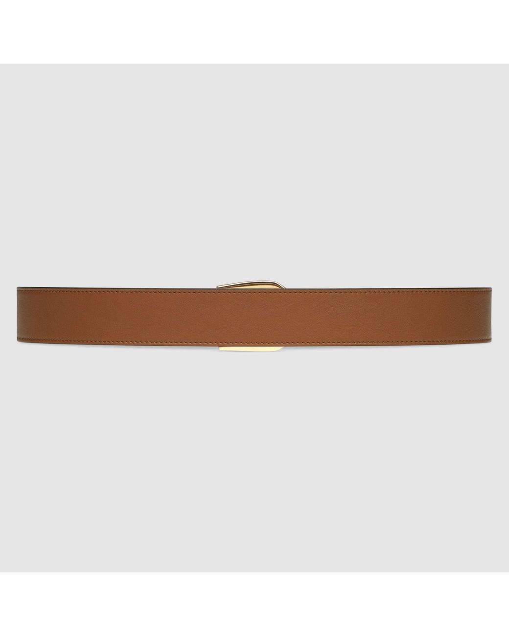 Gucci Brown G Logo Plaque Buckle Belt for men