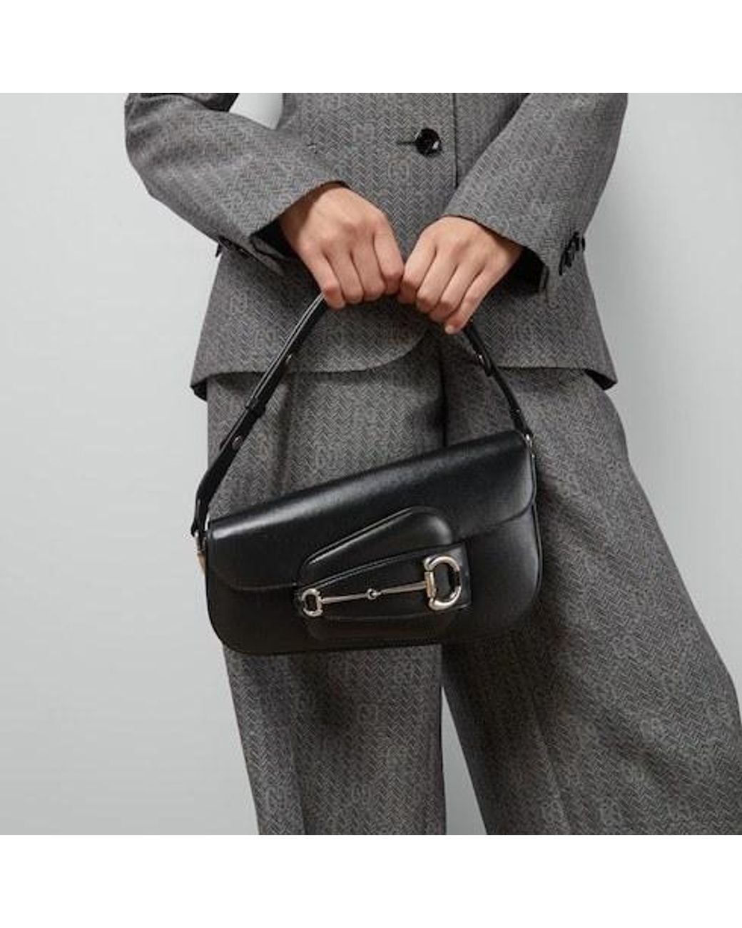 Gucci Black Horsebit 1955 Shoulder Bag for men