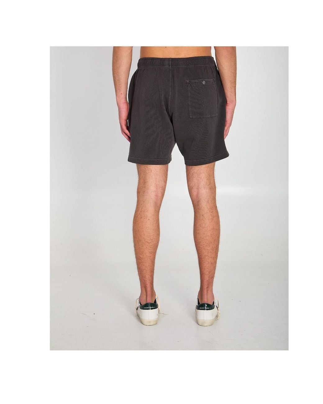Stone Island Black Logo Patch Elasticated Waistband Shorts for men