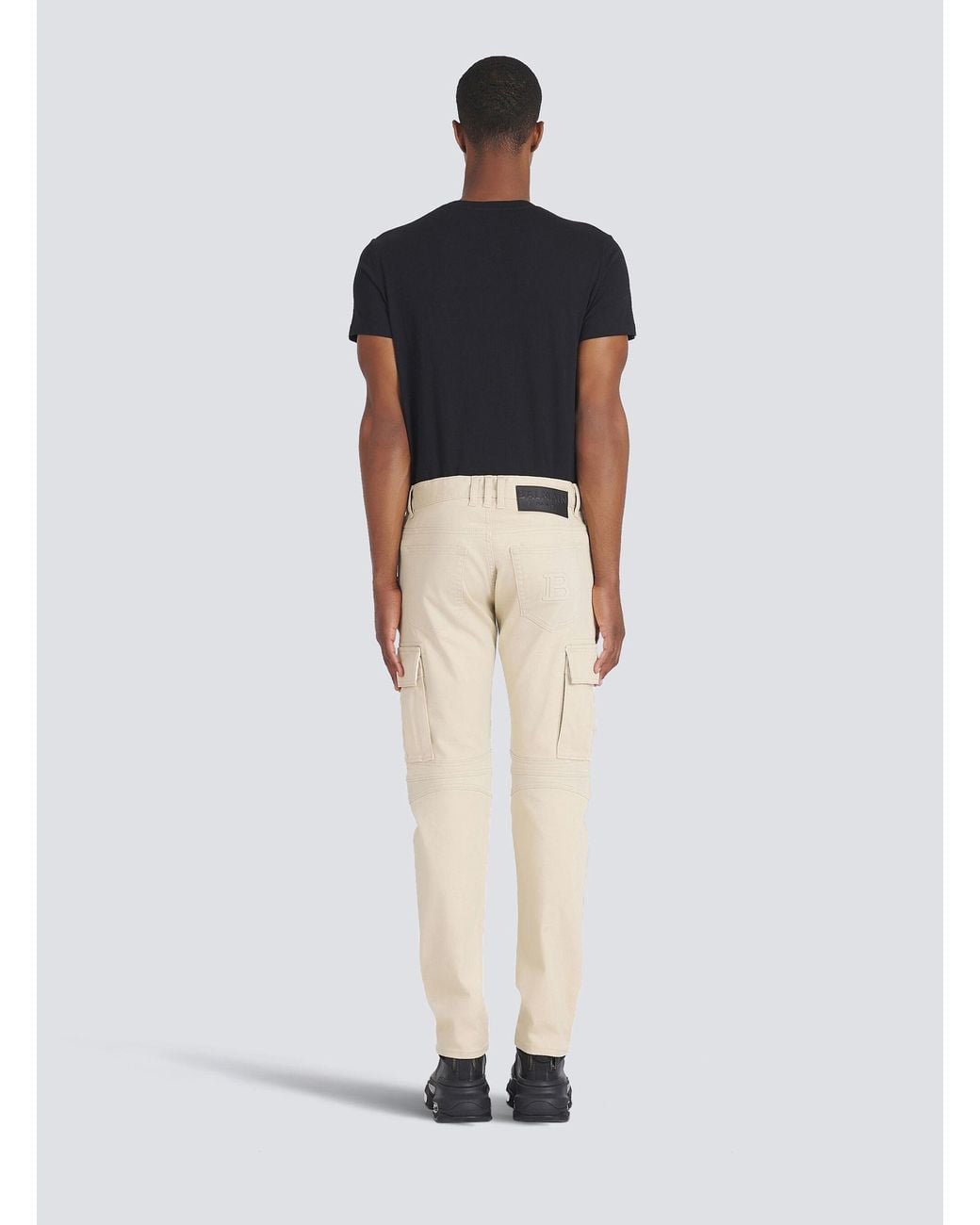 Balmain Natural Cotton Cargo Trousers for men