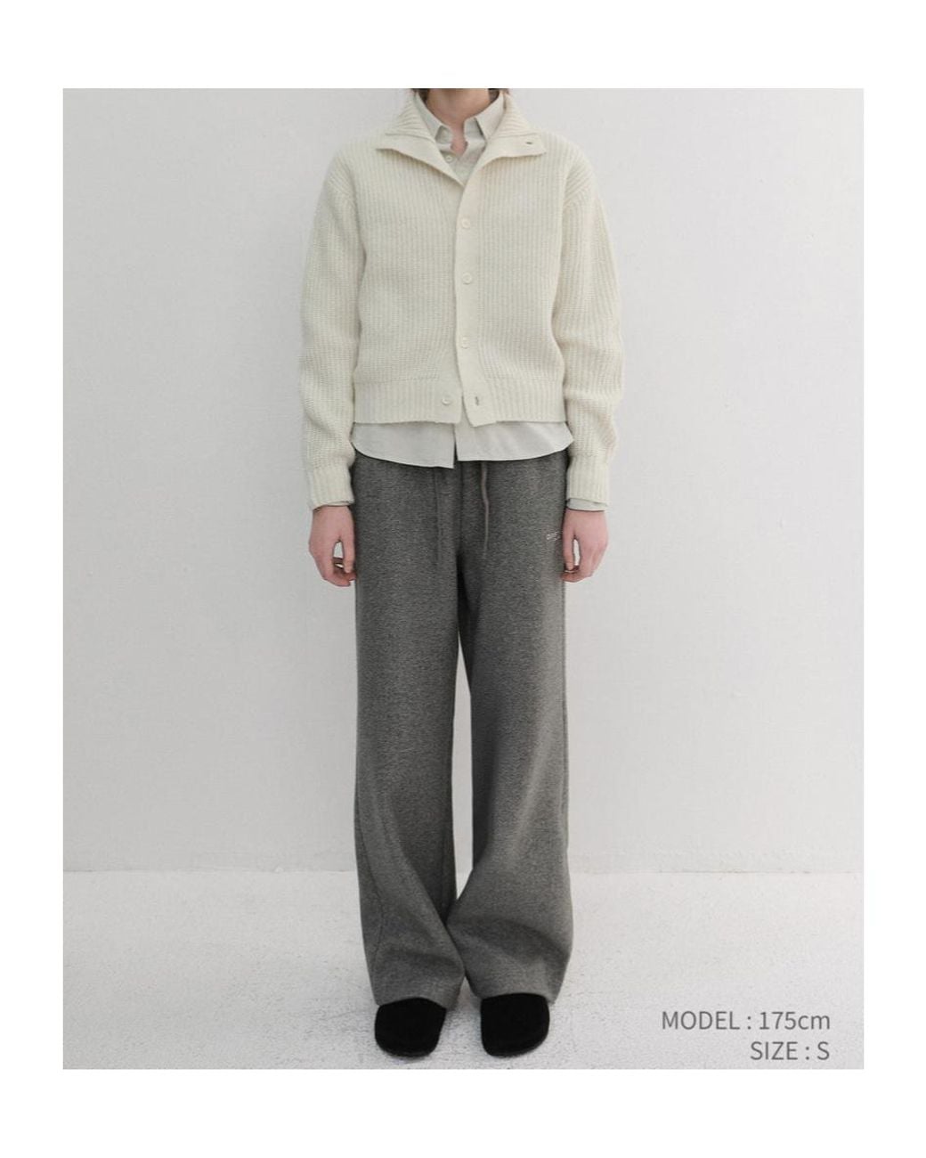 DUNST White High Neck Button Cardigan for men