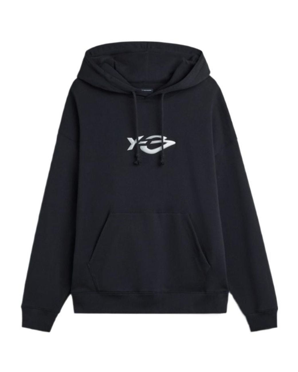 Y-3 Black French Terry Liquid Logo Hoodie for men
