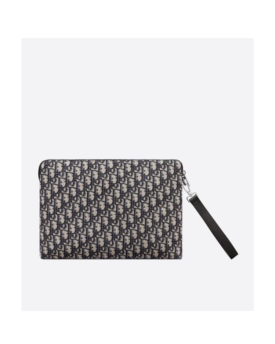 Dior Black A4 Zipped Pouch for men