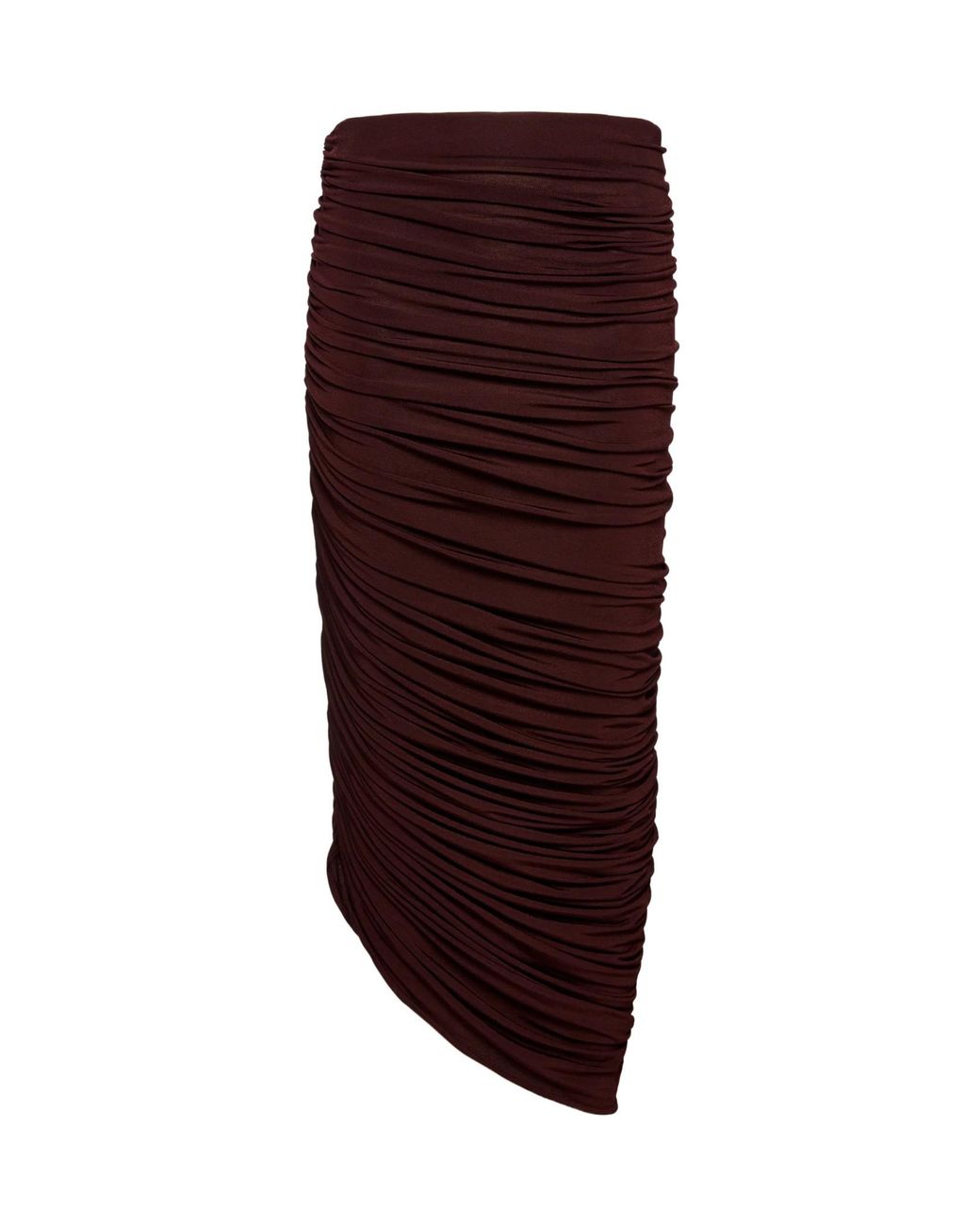 Magda Butrym Red Asymmetrical Draped Midi Skirt