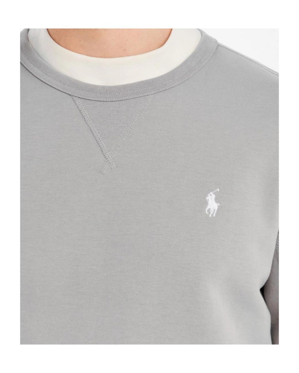 Polo Ralph Lauren Gray Logo Crew Neck Tech Sweatshirt for men