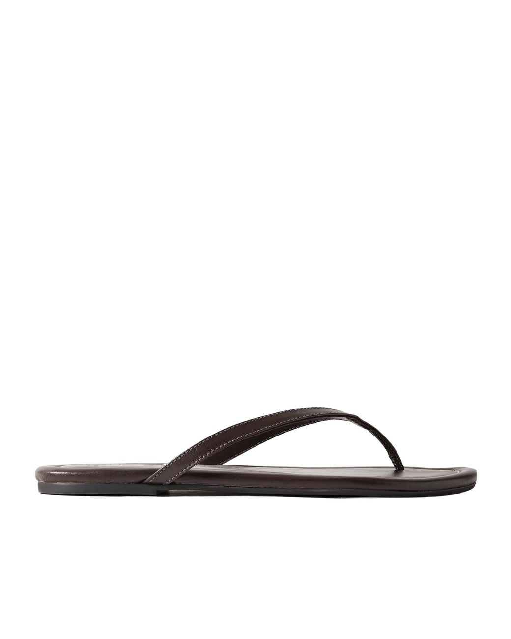 Staud Brown Leather Flip Flops