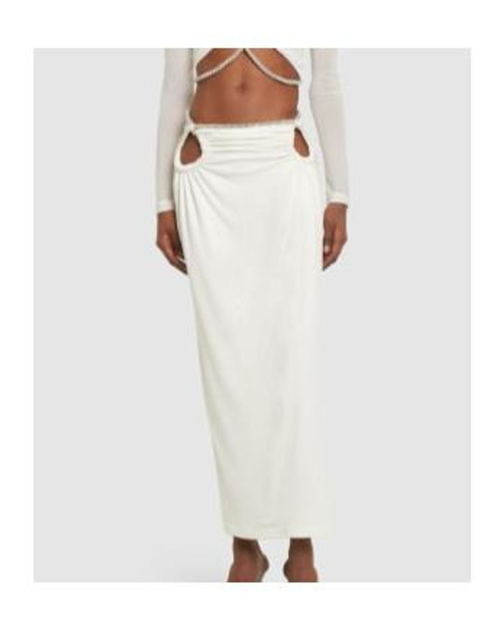 Dion Lee White Skirt With Hollowed-Out Details