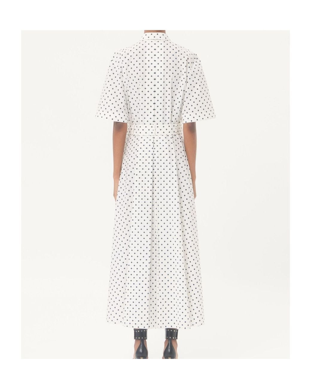 Valentino White Poplin Plusdepois Print Midi Dress