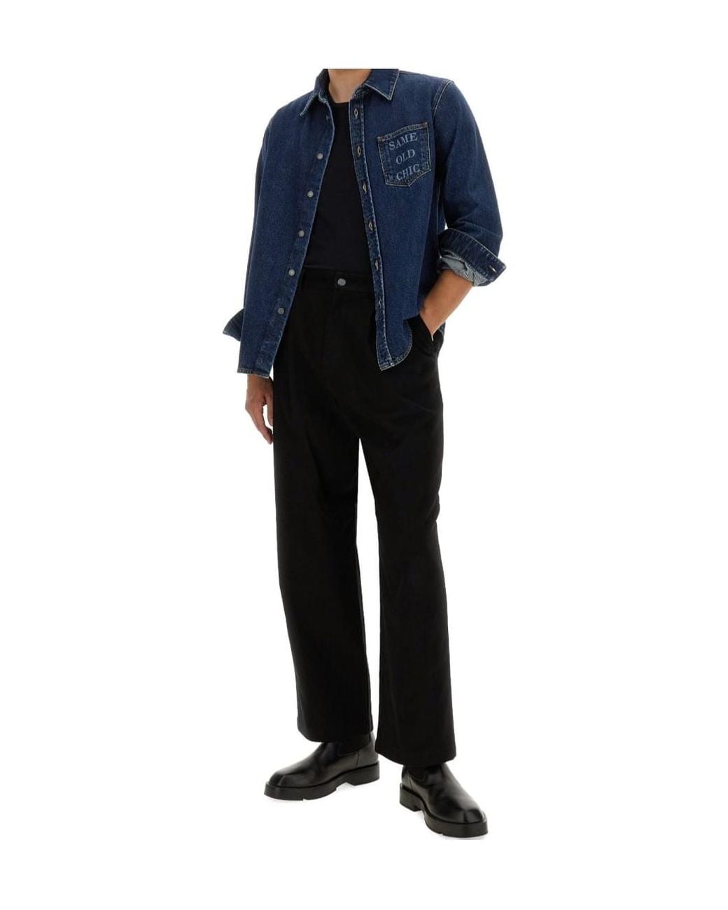 Moschino Blue Long Sleeve Shirt for men