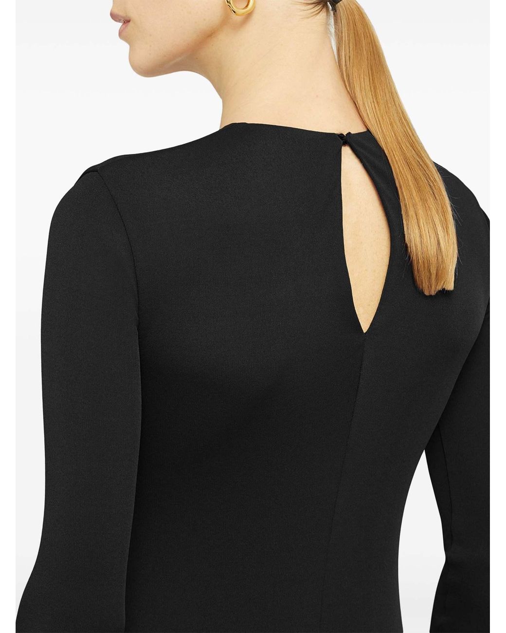 Jil Sander Black Crew-Neck Crepe Dress