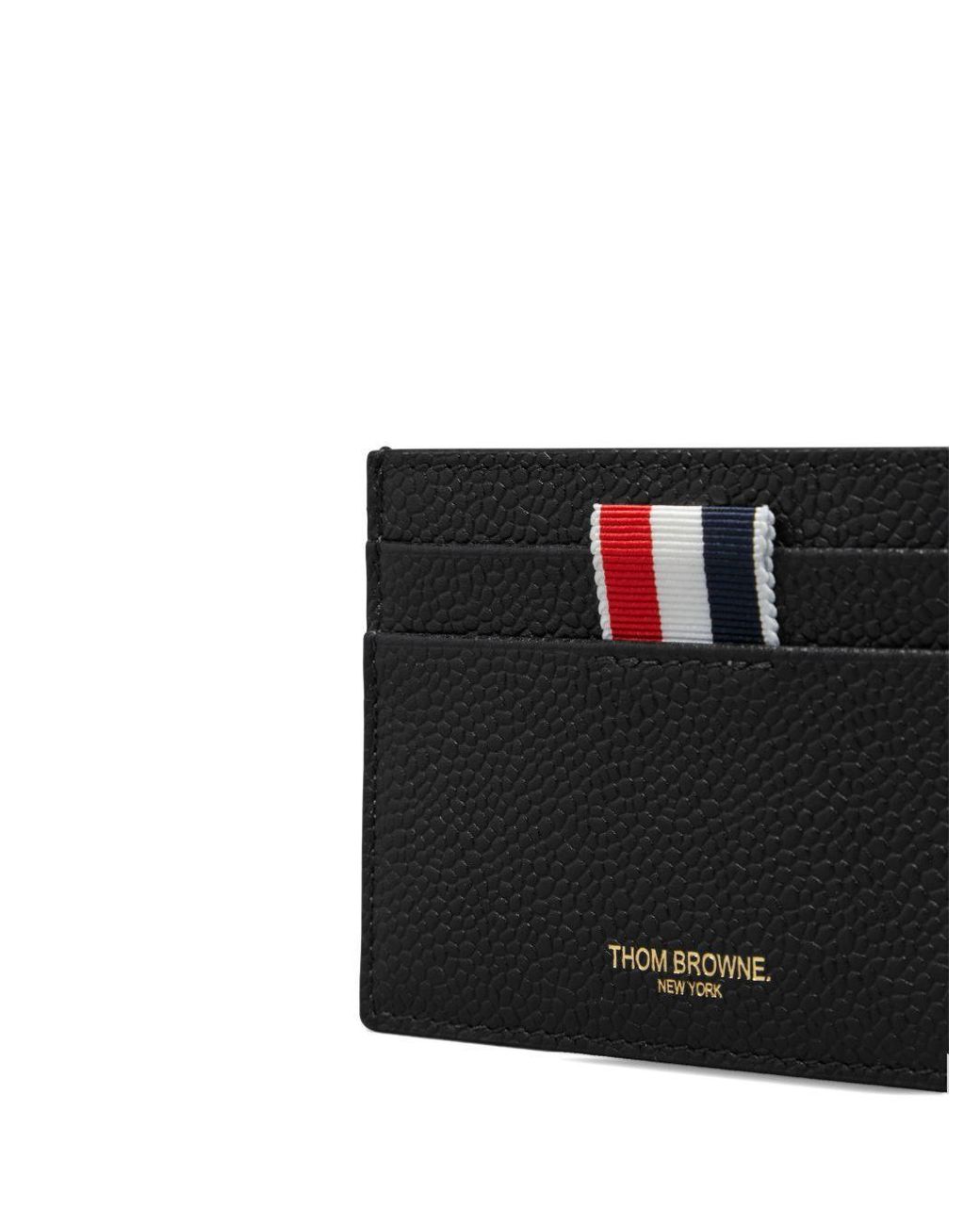 Thom Browne Black Hector Single Card Holder for men