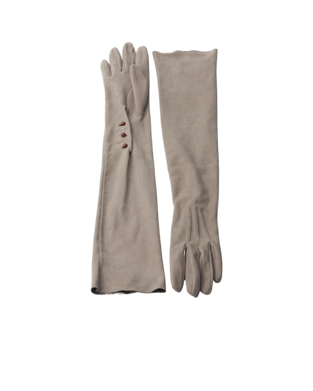 Prada Gray Full-Finger Long Gloves